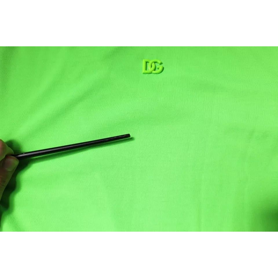 Dolce & Gabbana Green Logo Polyester Crew Neck T-shirt