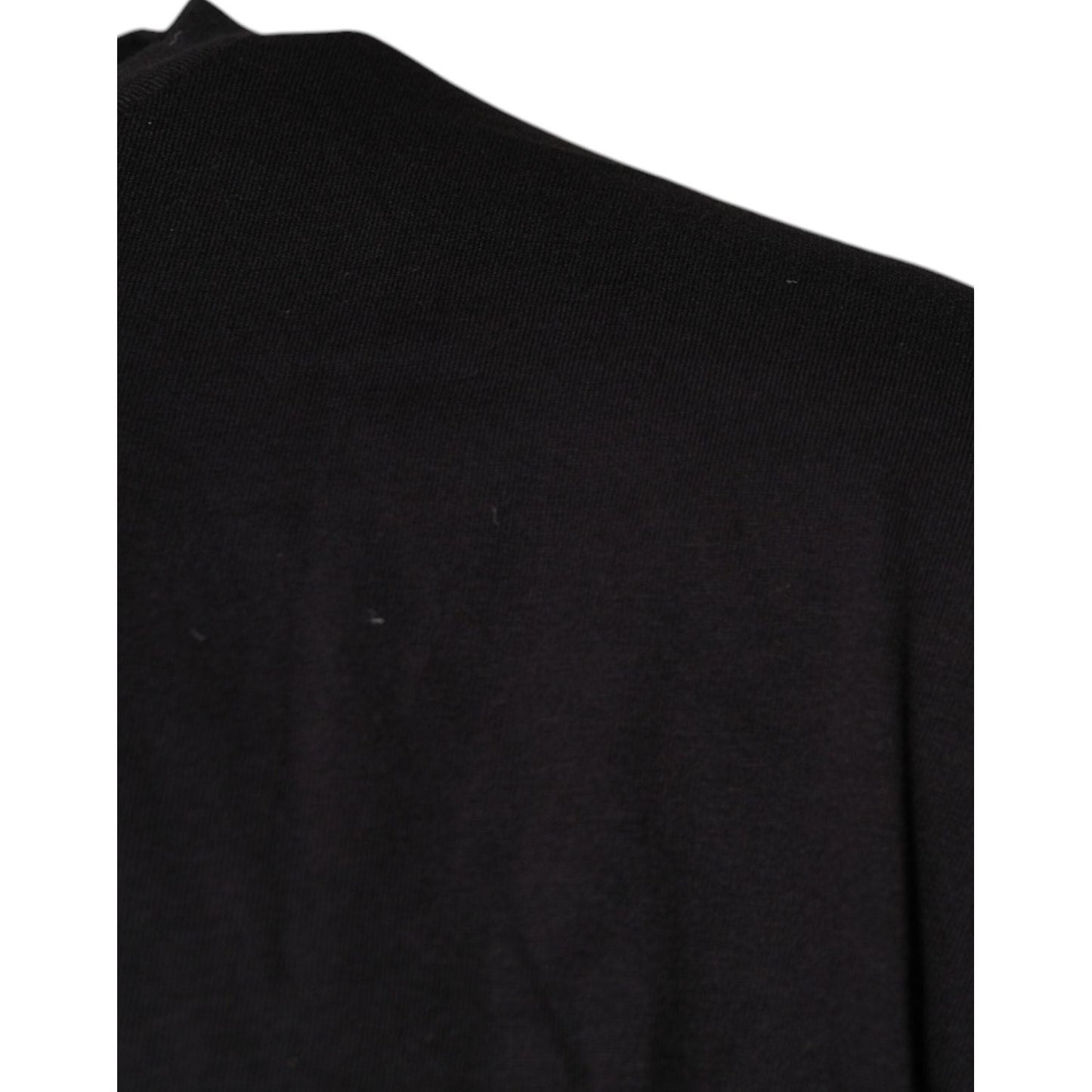 Dolce & Gabbana Black Logo Print Cotton Crew Neck T-shirt