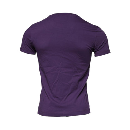 Dolce & Gabbana Violet Cotton Crew Neck Short Sleeve T-shirt