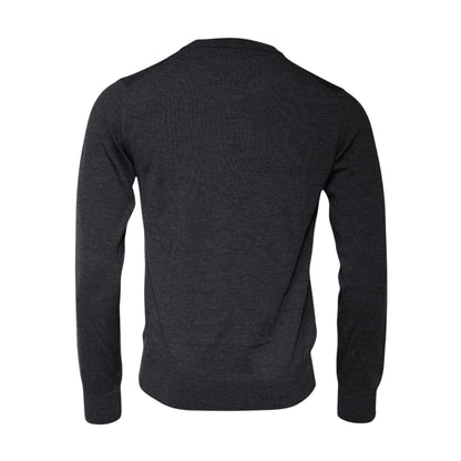 Dolce & Gabbana Dark Gray DG Logo Crew Neck Pullover Sweater
