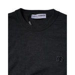 Dolce & Gabbana Dark Gray DG Logo Crew Neck Pullover Sweater