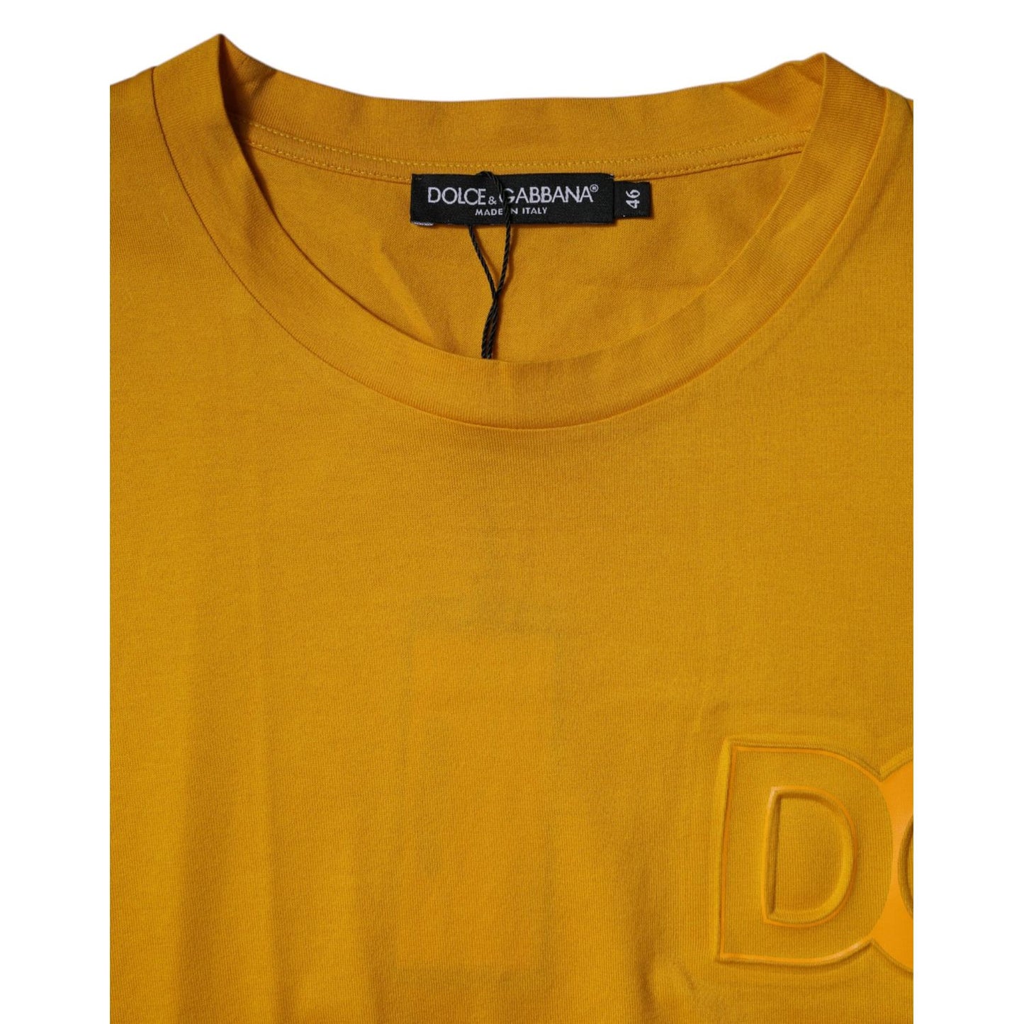 Dolce & Gabbana Dark Yellow Logo Crew Neck Short Sleeves T-shirt