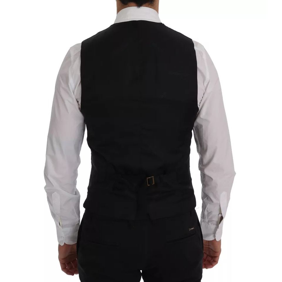 Dolce & Gabbana Blue Waistcoat Wool Stretch STAFF Vest