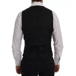 Dolce & Gabbana Blue Waistcoat Wool Stretch STAFF Vest