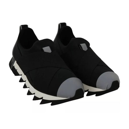 Dolce & Gabbana Black Shark Neoprene Stretch Sneakers Shoes