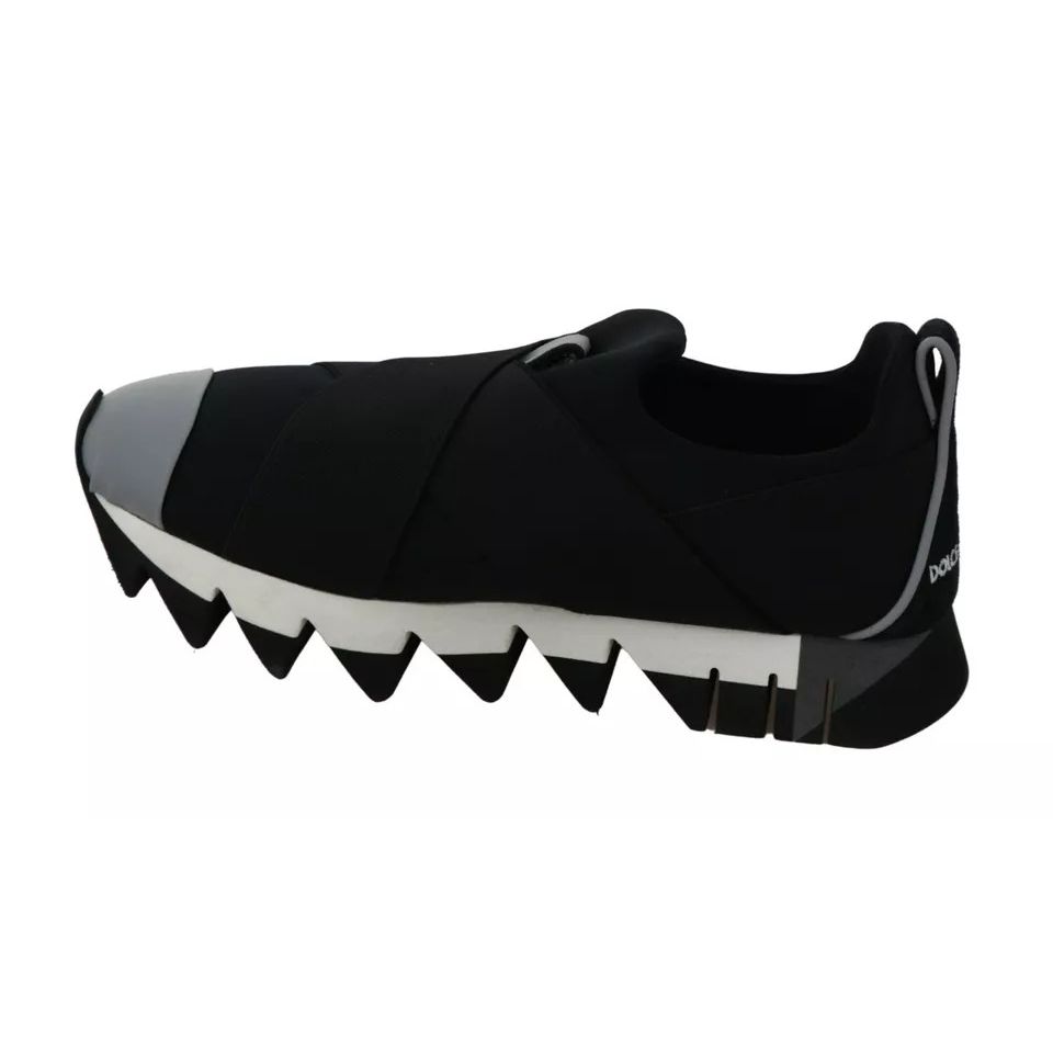 Dolce & Gabbana Black Shark Neoprene Stretch Sneakers Shoes