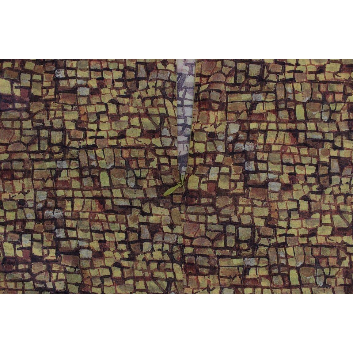 Dolce & Gabbana Multicolor Mosaic Print Silk Blouse T-shirt