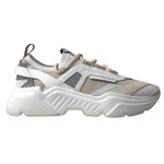 Dolce & Gabbana White Beige Leather Sport DAYMASTER Shoes Sneakers