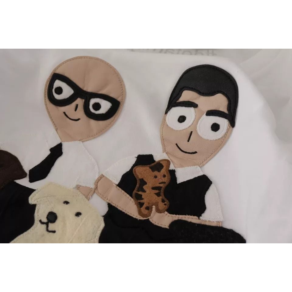 Dolce & Gabbana White #DGFamily Patch Top Cotton T-shirt