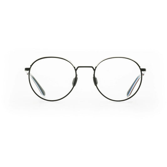 Vuarnet Black Stainless Steel Frames with round lenses, model VL18220002, size 55/17/145 mm for men.