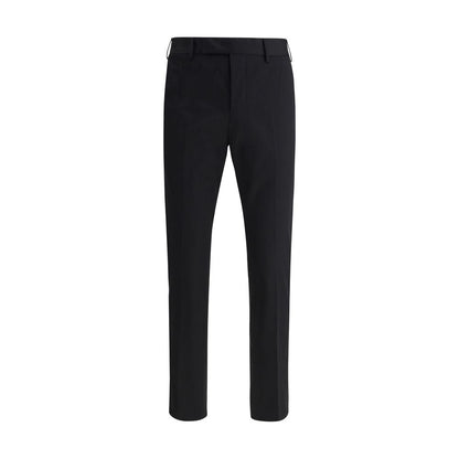 PT Torino Black Cotton Casual Pants