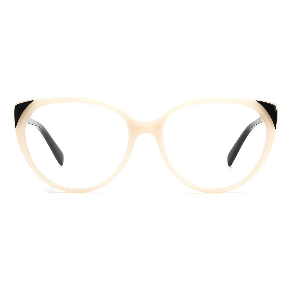 Pierre Cardin Black And White Acetate Frames for women, front view showing ivory and black design with 55/16/140 mm dimensions.