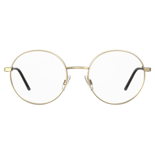 Love Moschino Rose Gold Metal Frames front view with round lenses and thin temples