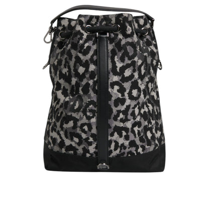 Dolce & Gabbana Multicolor Leopard Jacquard Hobo Crossbody Borse Bag