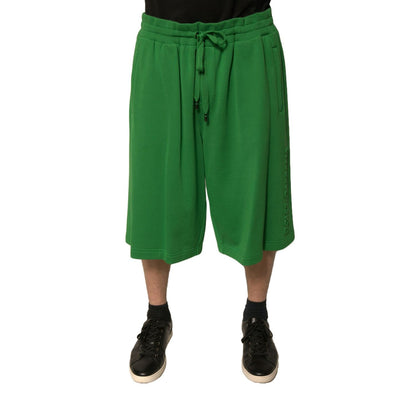 Dolce & Gabbana Green Cotton Blend Men Bermuda Shorts