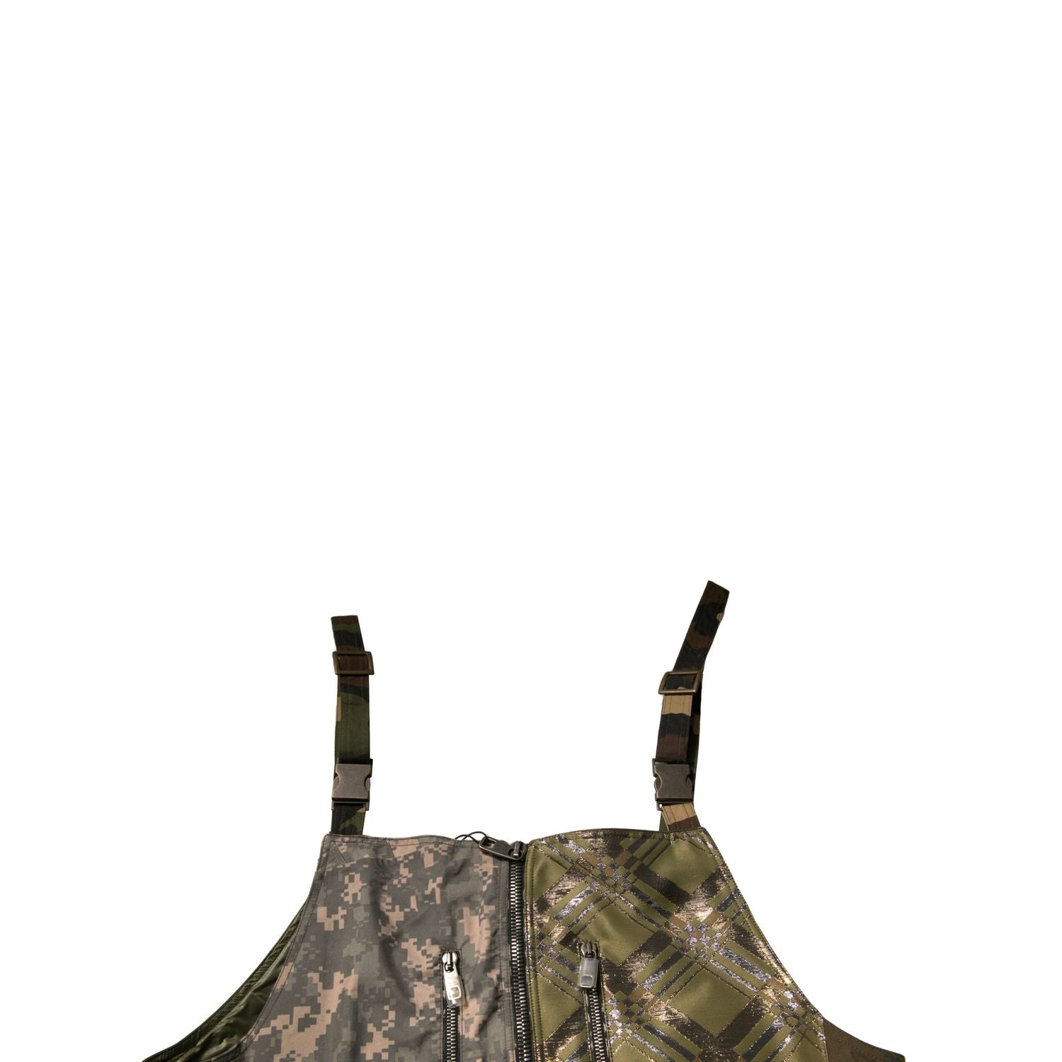 Dolce & Gabbana Multicolor Patchwork Camouflage Overall Pants