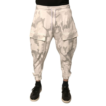 Dolce & Gabbana White Camouflage Cargo Jogger Pants
