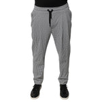 Dolce & Gabbana Black White Houndstooth Skinny Dress Pants