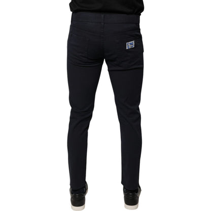 Dolce & Gabbana Black Logo Cotton Stretch Skinny Denim Jeans