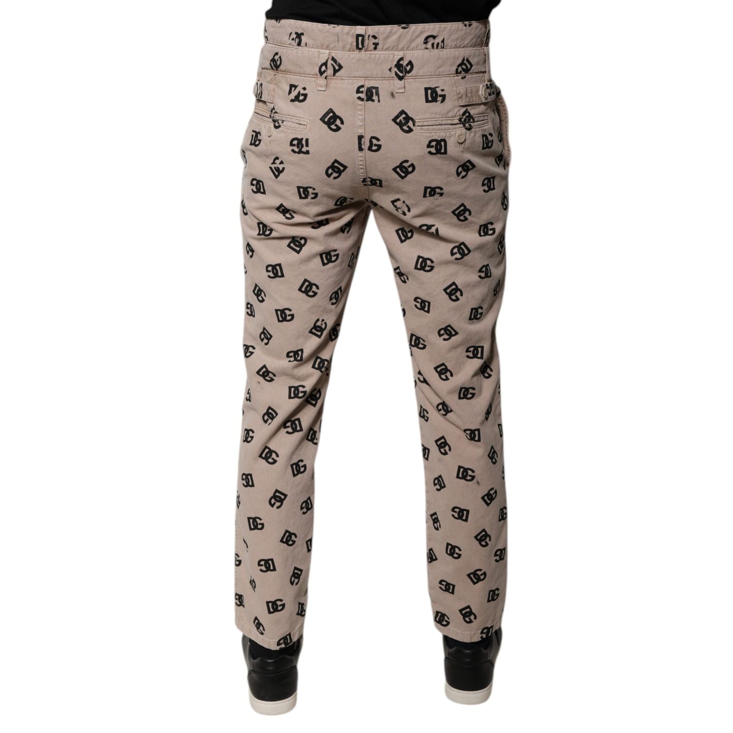 Dolce & Gabbana Beige Logo Cotton Skinny Denim Jeans