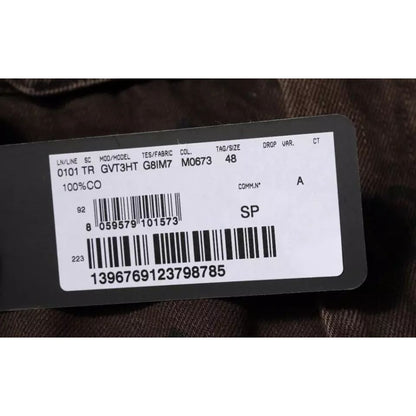 Dolce & Gabbana Brown Logo Cotton Straight Denim Jeans