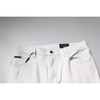 Dolce & Gabbana White Cotton Skinny Denim Jeans