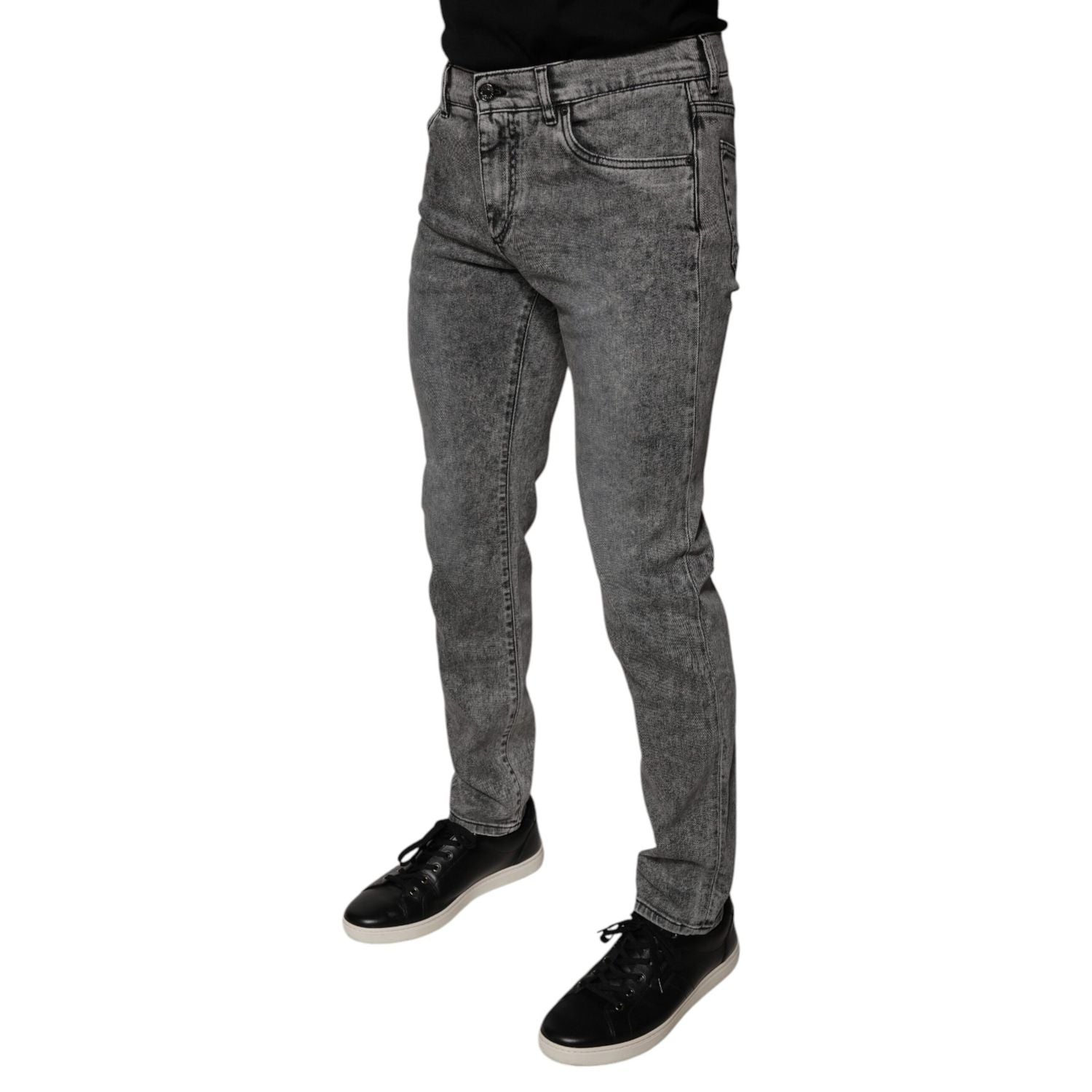Dolce & Gabbana Gray Washed Cotton Skinny Denim Jeans