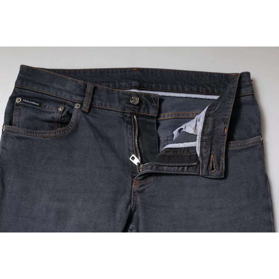 Dolce & Gabbana Dark Gray Cotton Skinny Denim Jeans