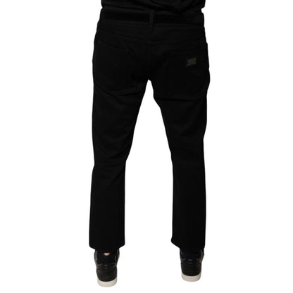 Dolce & Gabbana Black Cotton Stretch Logo Skinny Denim Jeans