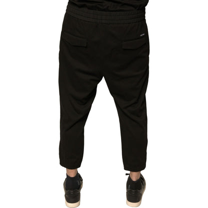 Dolce & Gabbana Black Wool Jogger Jogging Pants