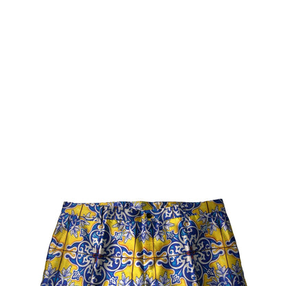 Dolce & Gabbana Multicolor MajolicaSilk Skinny Pants