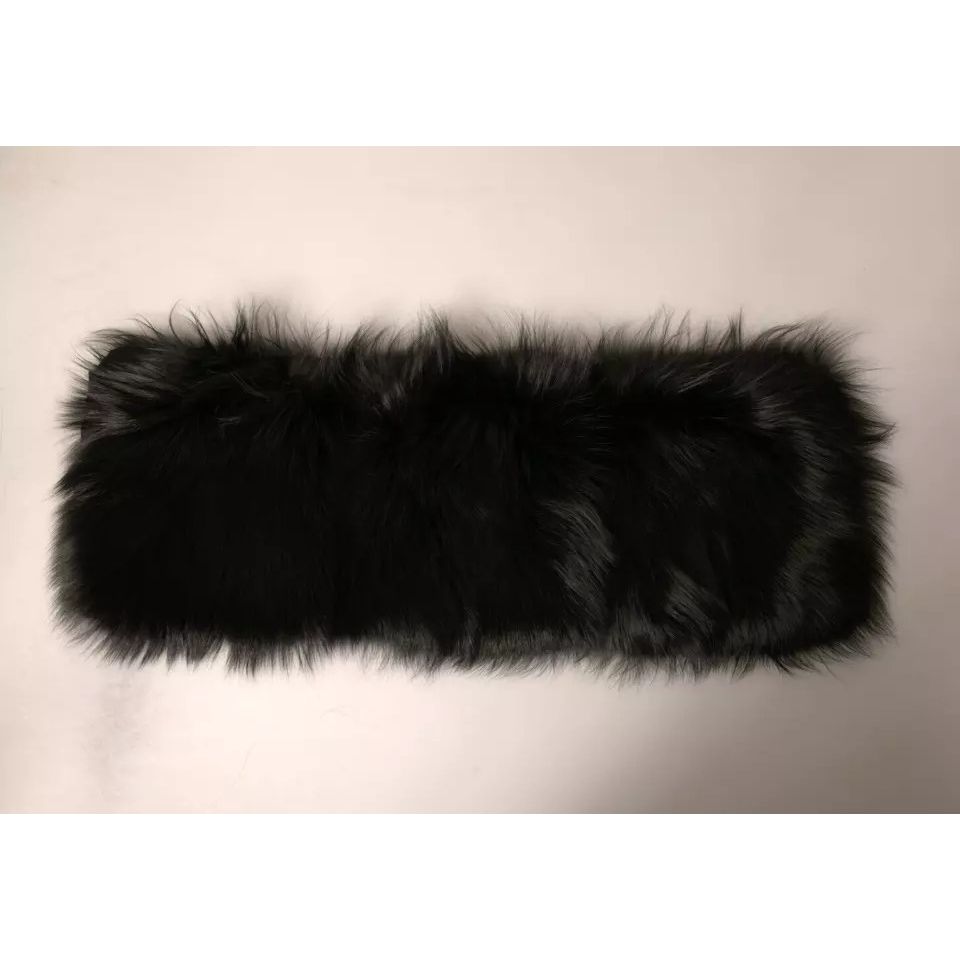 Dolce & Gabbana Black Fur Shoulder Collar Wrap Shawl Scarf
