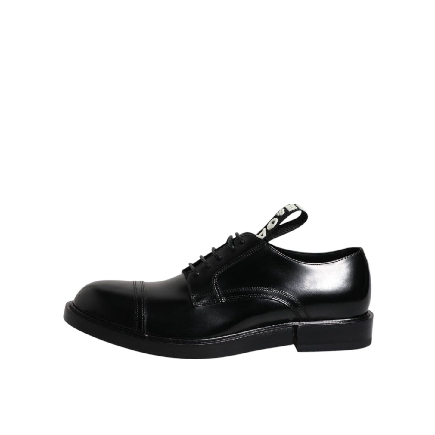 Dolce & Gabbana Black Patent Leather Derby Lace Up Formal Dress Shoes