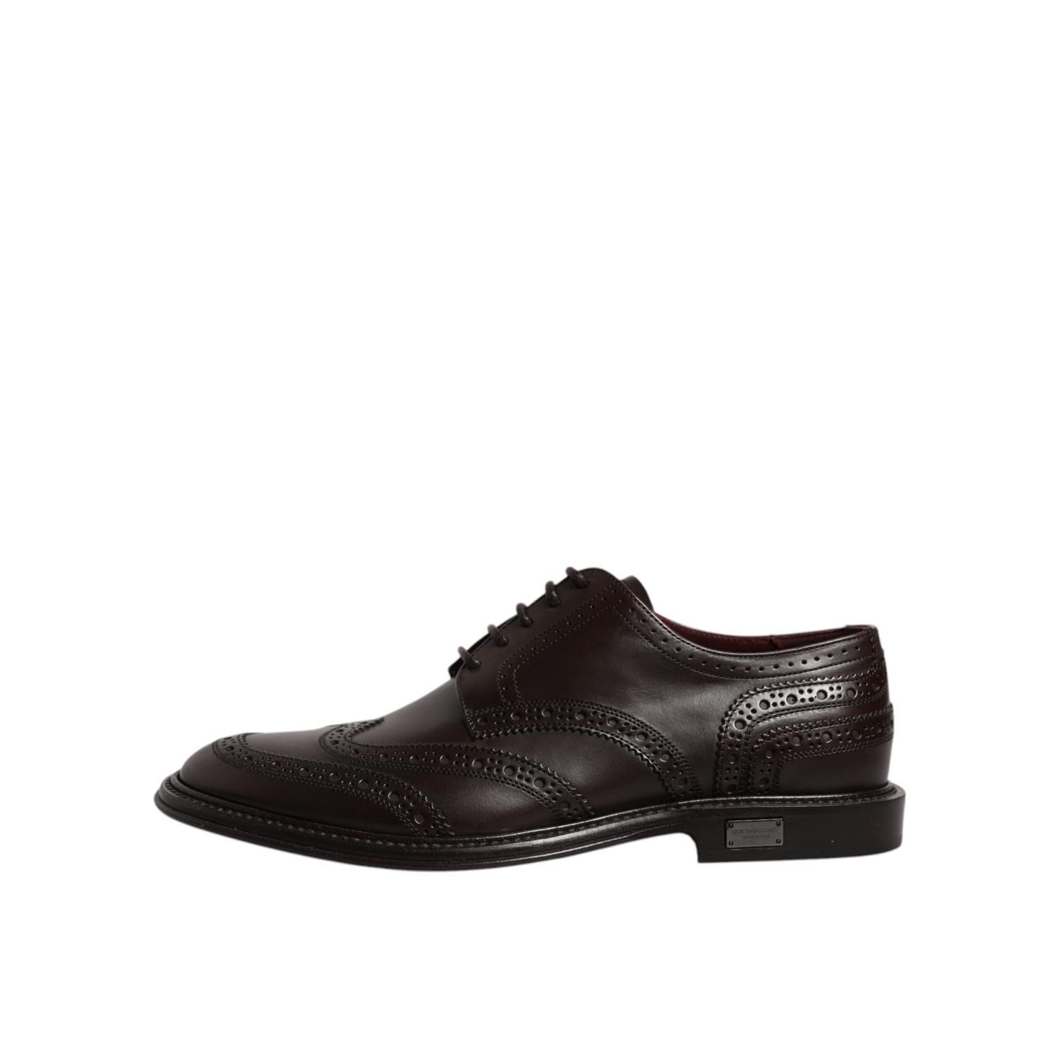 Dolce & Gabbana Brown Leather Derby Wingtip Lace Up Formal Dress Shoes