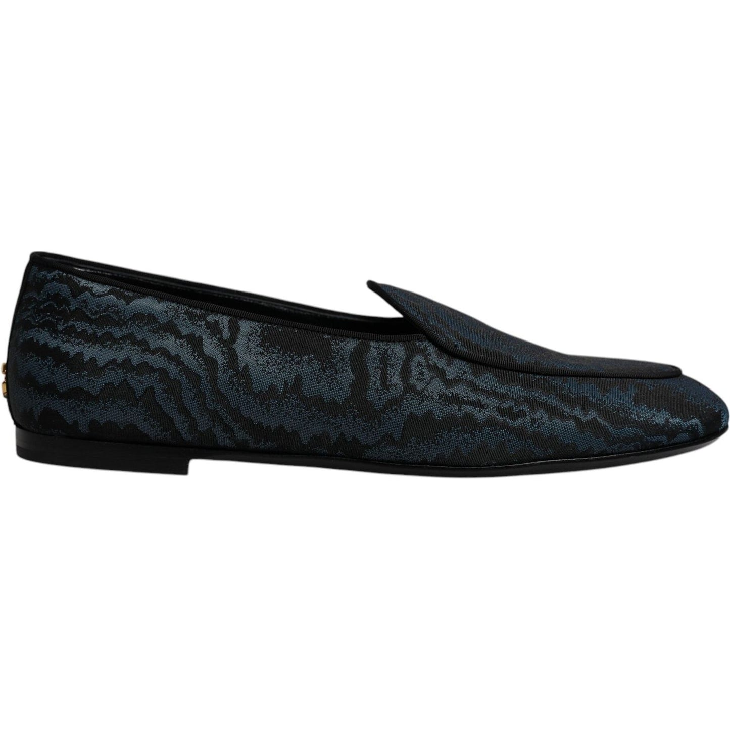 Dolce & Gabbana Blue Black Flats Men Loafers Dress Shoes