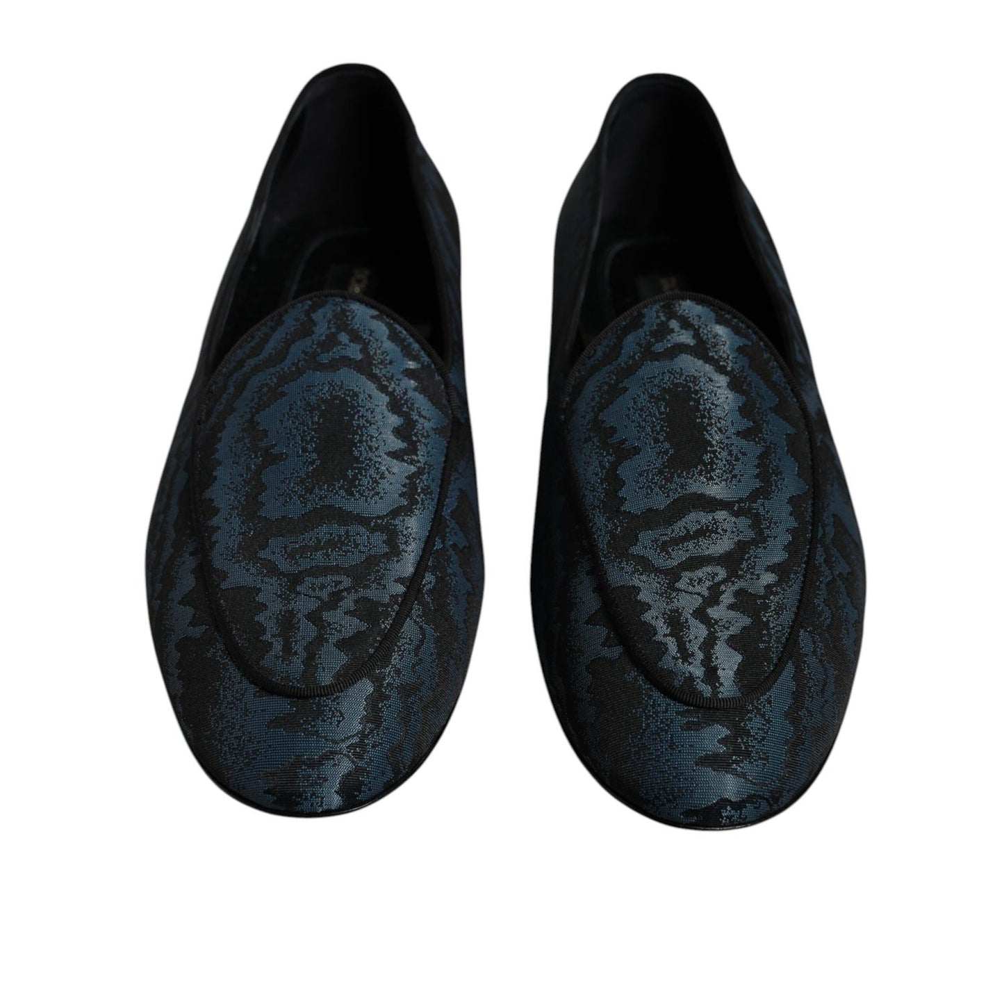 Dolce & Gabbana Blue Black Flats Men Loafers Dress Shoes