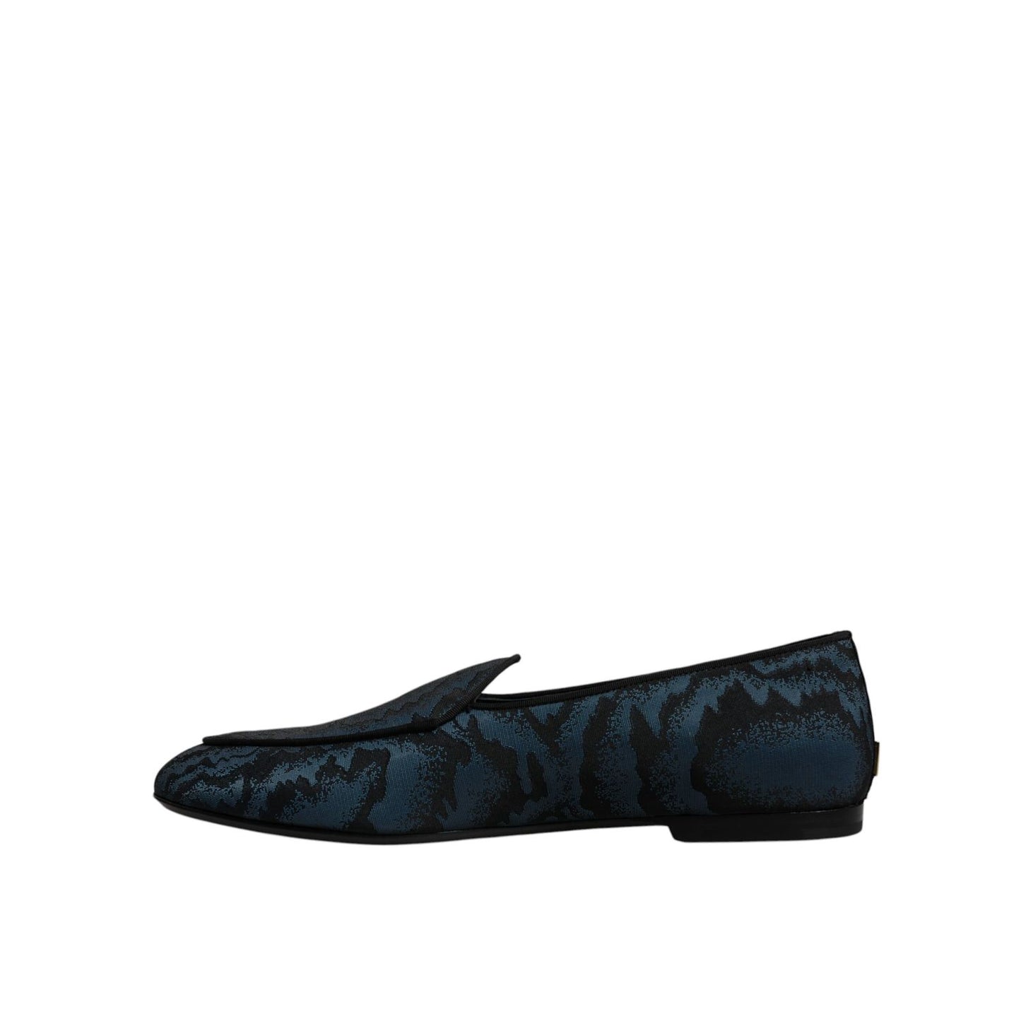 Dolce & Gabbana Blue Black Flats Men Loafers Dress Shoes