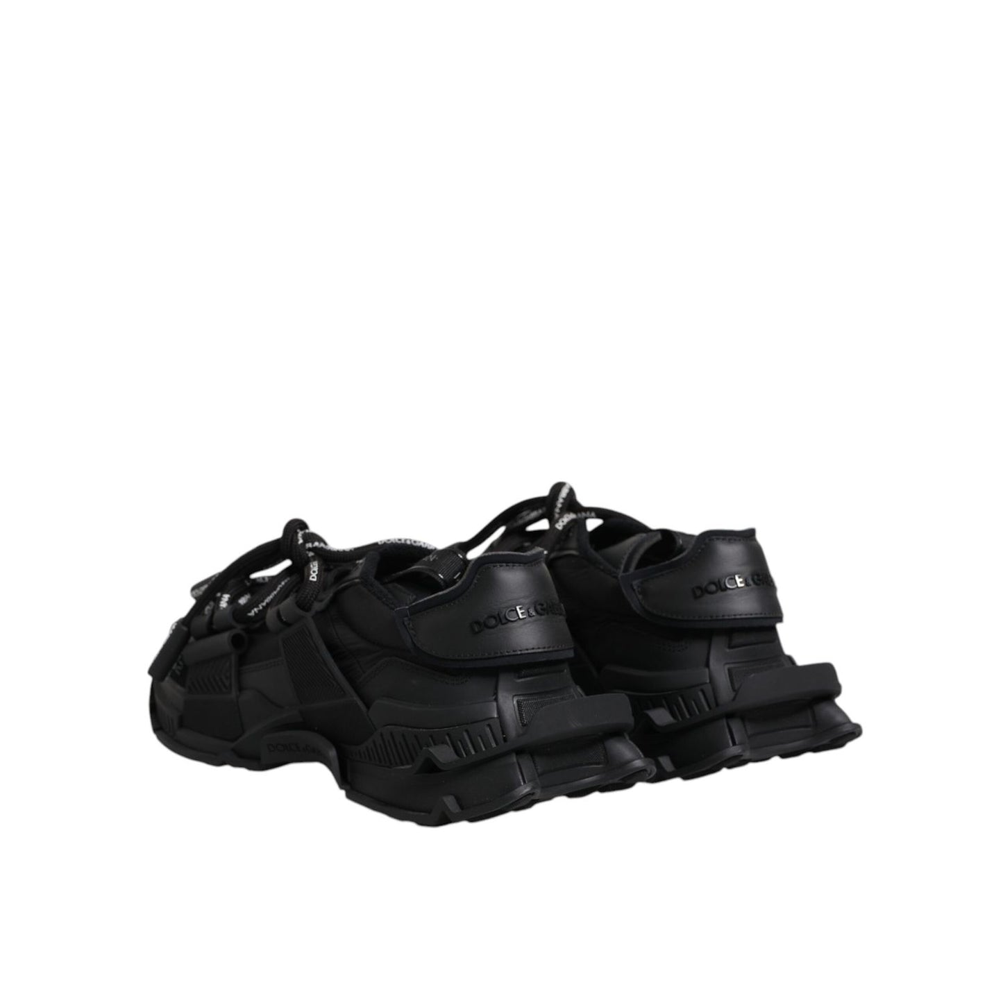 Dolce & Gabbana Black Low Top Space Lace Up Sneakers Shoes