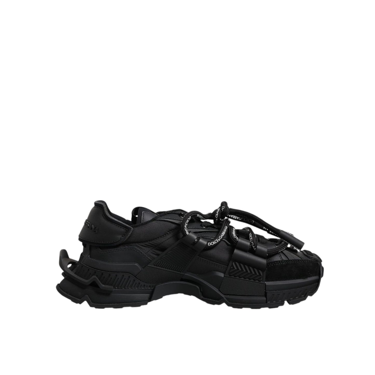 Dolce & Gabbana Black Low Top Space Lace Up Sneakers Shoes