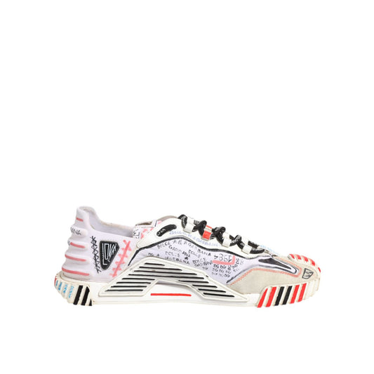 Dolce & Gabbana Multicolor Suede Fabric NS1 Sneakers Shoes with lace-up closure, rubber sole, and logo details, preowned.