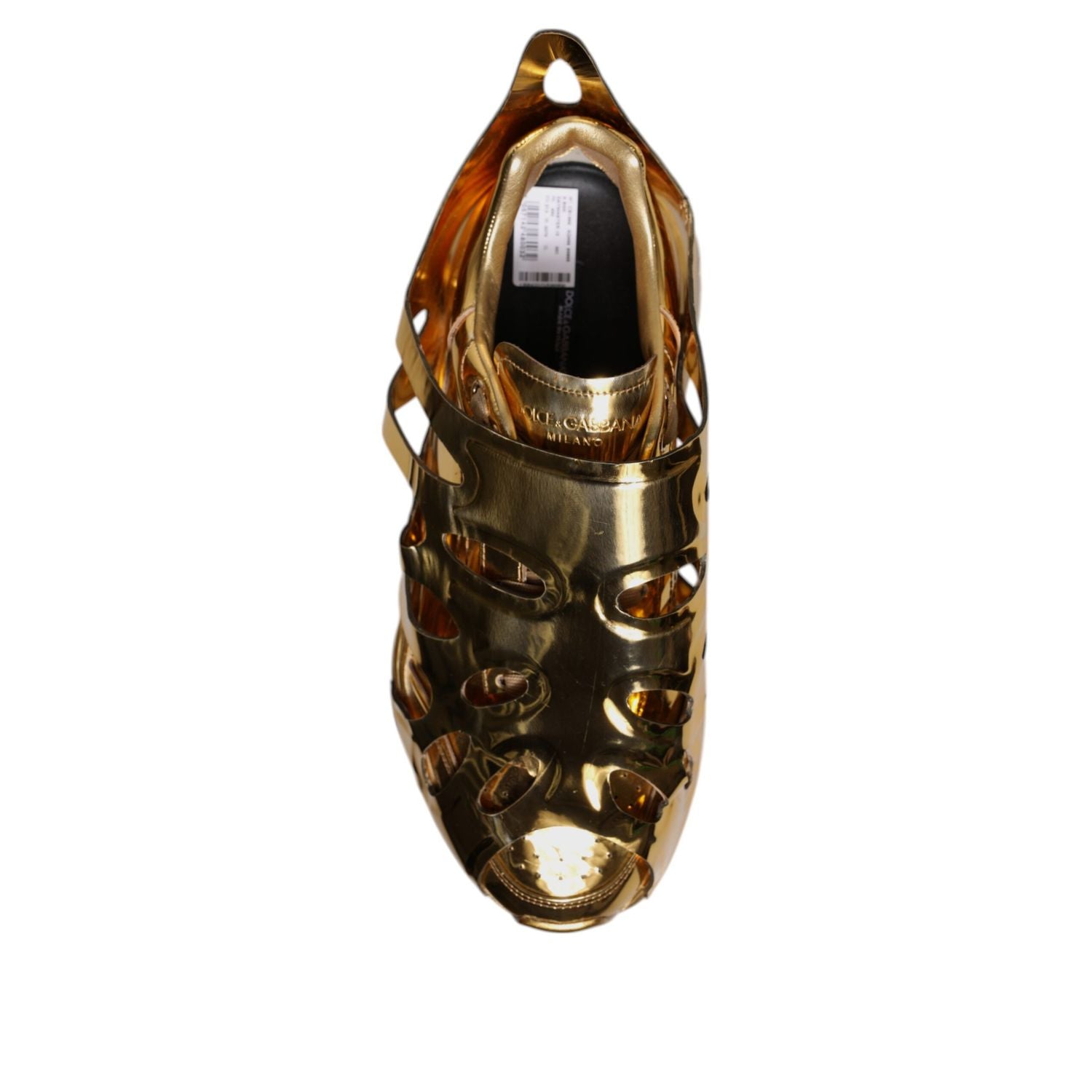 Dolce & Gabbana Gold Daymaster Leather Low Top Sneakers Shoes