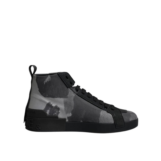 Dolce & Gabbana Multicolor Camouflage High Top Sneakers Shoes