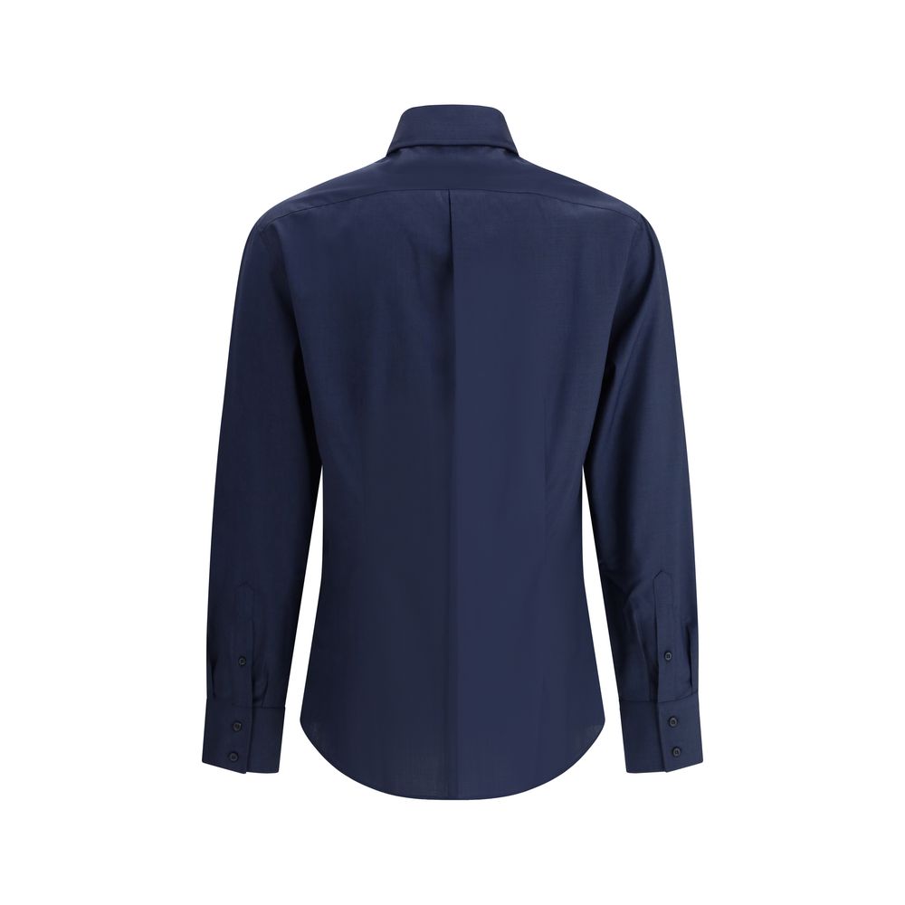 Brunello Cucinelli Blue Cotton Shirt