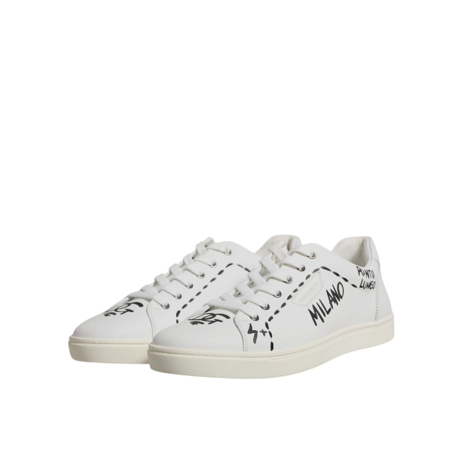 Dolce & Gabbana White Leather Milano Low Top Sneakers Shoes
