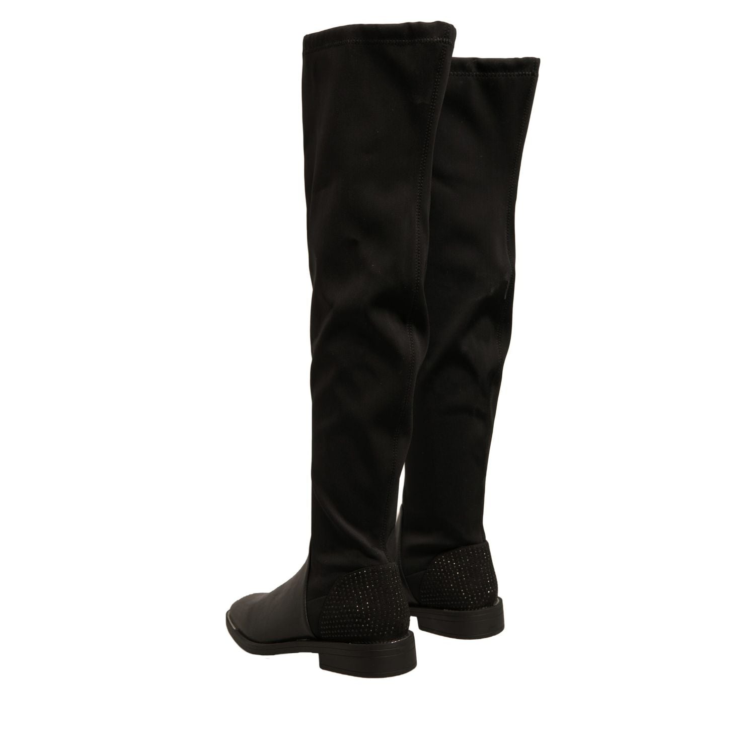 MY TWIN Black Leather Suede Flats High Boots Shoes