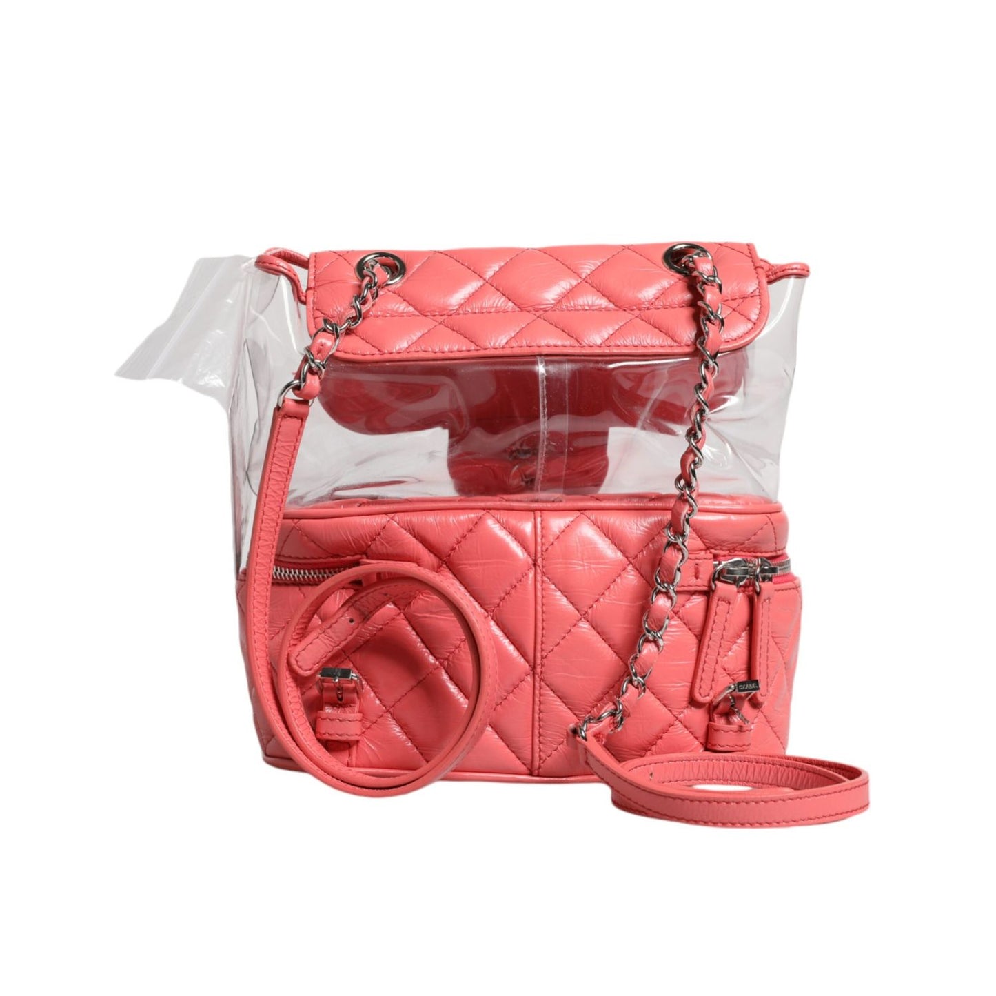 Chanel Pink Vinyl Leather Backpack Purse Bag