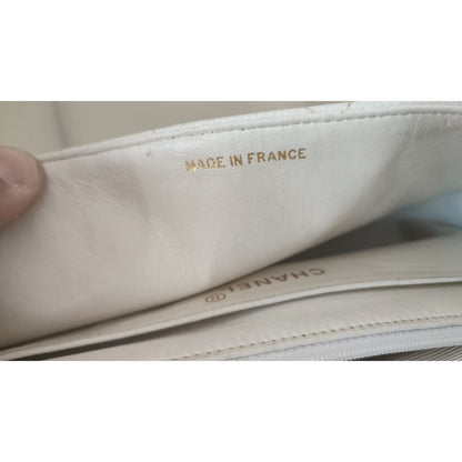 Chanel White Medium Classic DIANA Shoulder Bag Gold Plated Purse