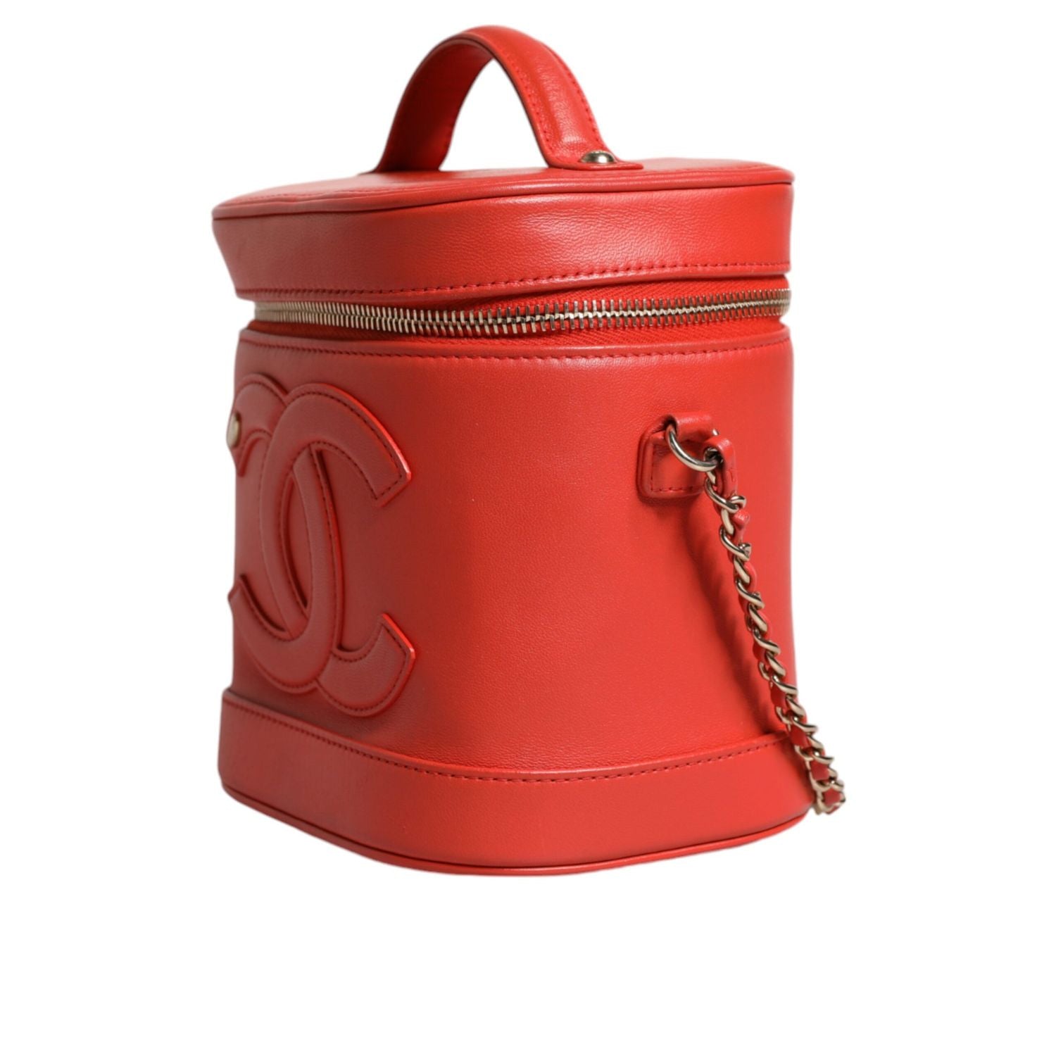 Chanel Orange Coco Mark Vanity Chain Shoulder Hand Purse