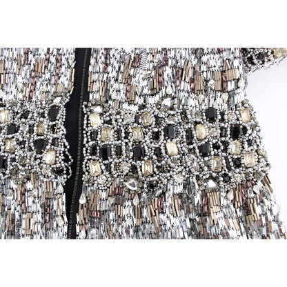 Dolce & Gabbana Crystal Silver Runway Handmade Dress