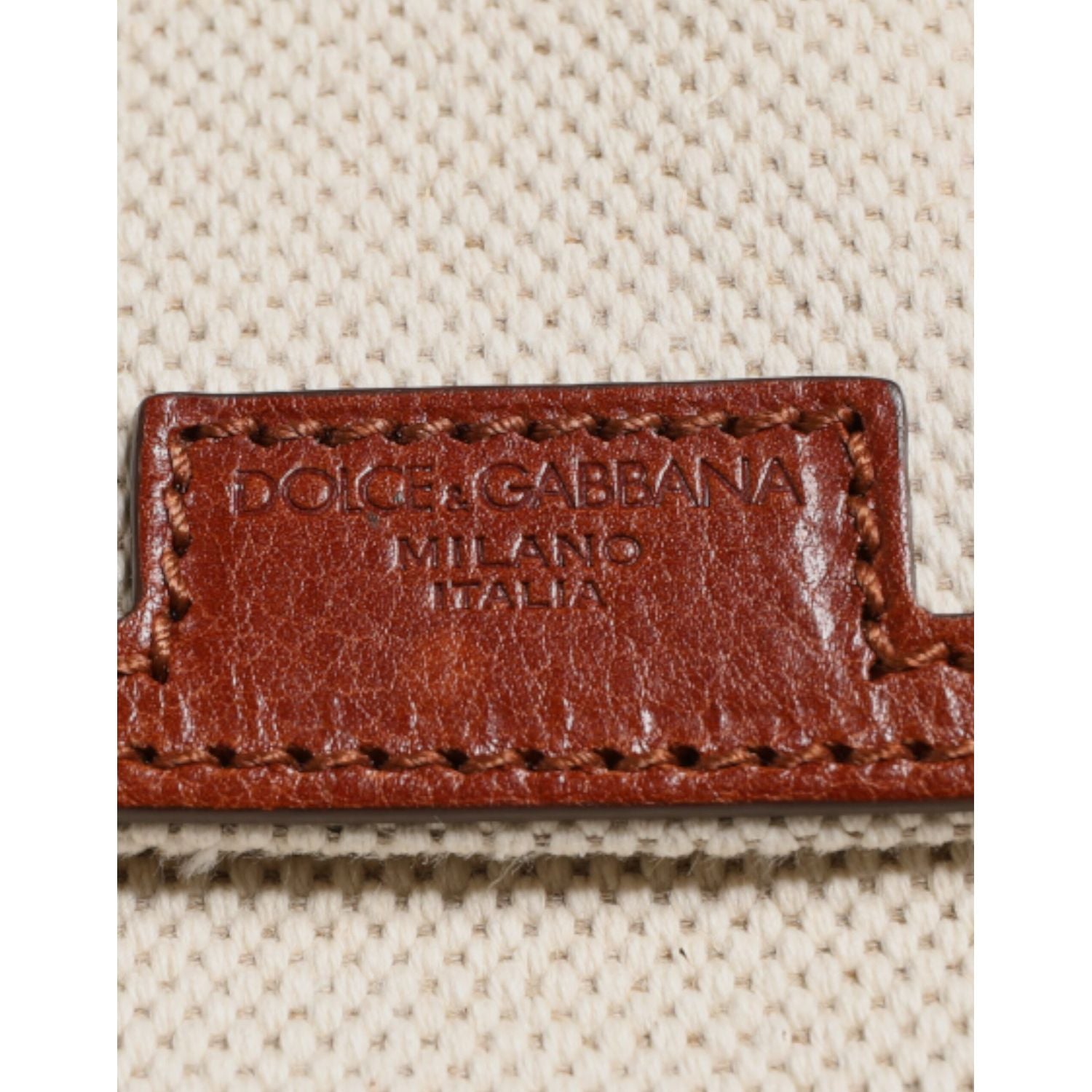 Dolce & Gabbana Beige Brown Canvas Leather EDGE Travel Men Back Pack Bag